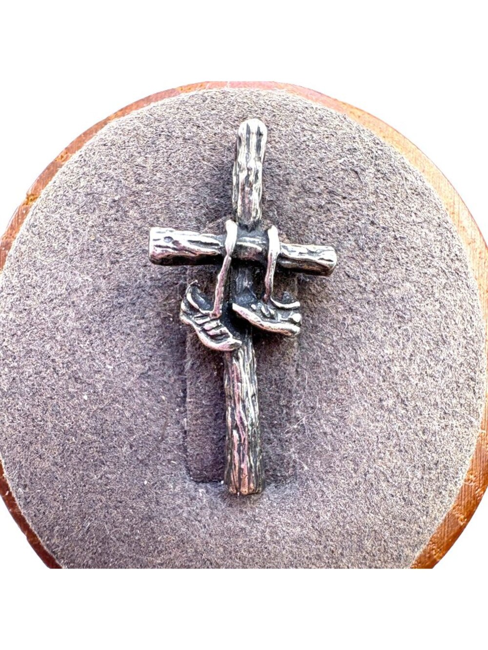 Cross Sneaker Design Pendant VTG Solid Sterling Silver 925 Size 1" Length